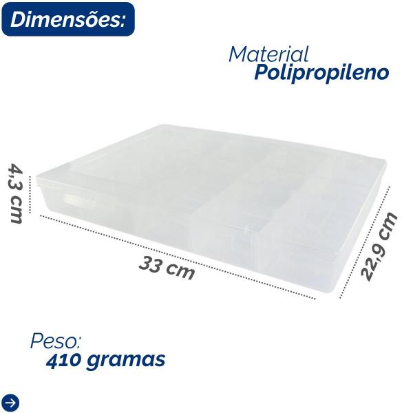 Imagem de Maleta Plástica Organizadora Parafusos Multiuso Personalizada Divisórias Ajustáveis Cor Transparente