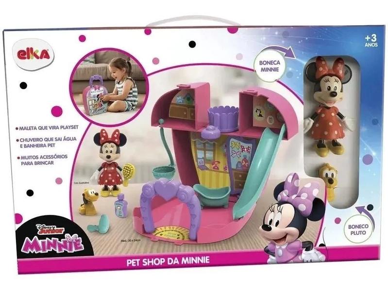 Imagem de Maleta  playset pet shop da minnie c/ boneca minnie+pluto elka