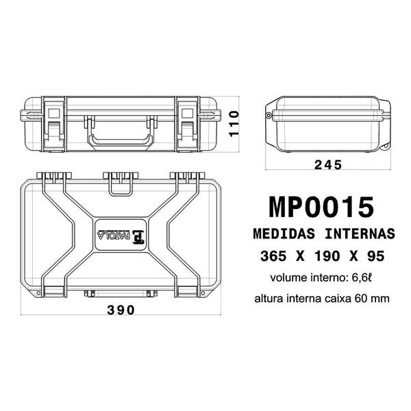 Imagem de Maleta Super Reforçada Hard Case Mala Estojo Rígido para Proteção Uso Geral MP0015