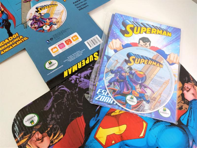 Imagem de Maleta Superman Pasta com CD Livros Pedagógicos Super Homem