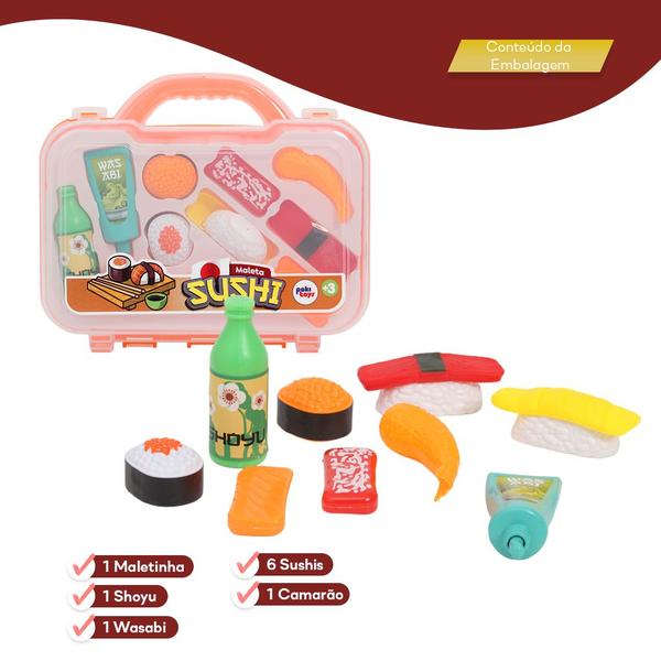 Imagem de Maleta Sushi Comida Japonesa Plástico Kit Cozinha Infantil