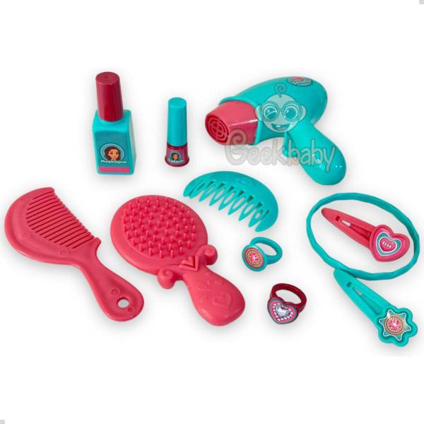 Imagem de Maletinha Infantil Bolsa Cabeleireira Brinquedo Kit 16 Peças Rosa Completa