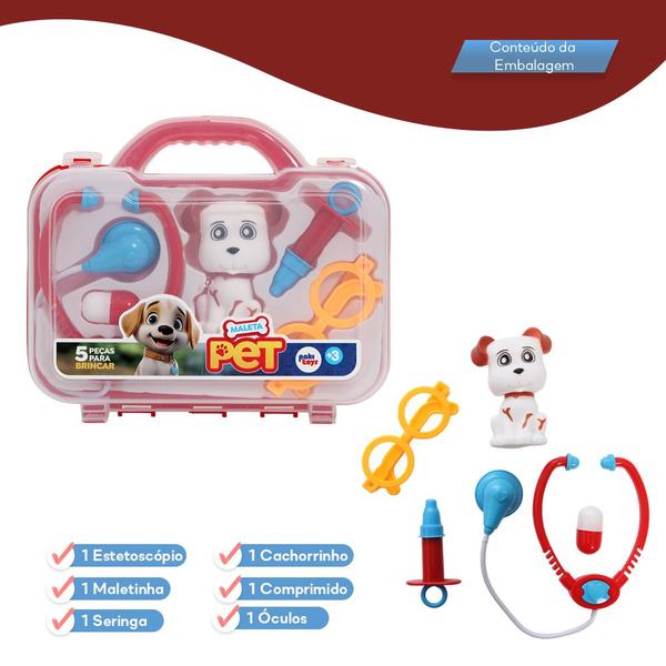 Imagem de Maletinha Infantil Kit Veterinário Completa Interativa