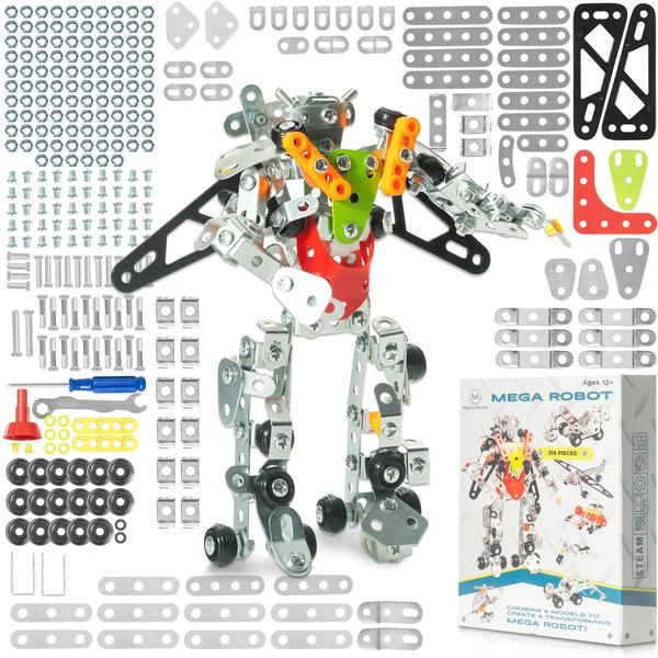 Imagem de MALUVRIAN Erector Set Transformer Mega Robô para Meninos - Meninas  Kits de modelos de metal 7 em 1 para adultos adolescentes e crianças avançadas  Brinquedo do caule   Educacional e de Engenharia 315 PCes