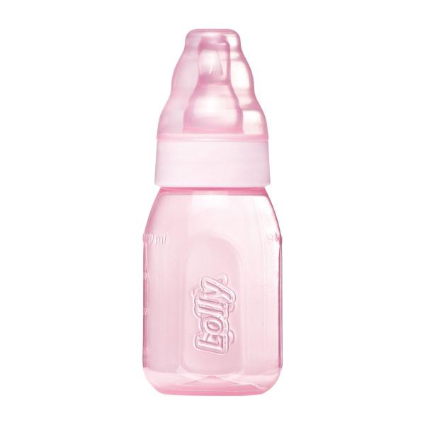 Mamadeira 120ml Rosa Clean TPE Bico Redondo Lolly Imagem de Mamadeira 120ml Rosa Clean TPE Bico Redondo Lolly