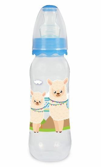 Imagem de Mamadeira 240ml Lhama Azul Com Bico de Silicone - Baby Go