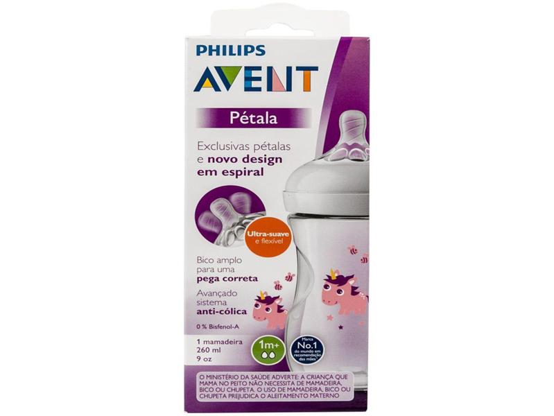 Imagem de Mamadeira 260ml Philips Avent Pétala SCF070/25 - Unicórnio