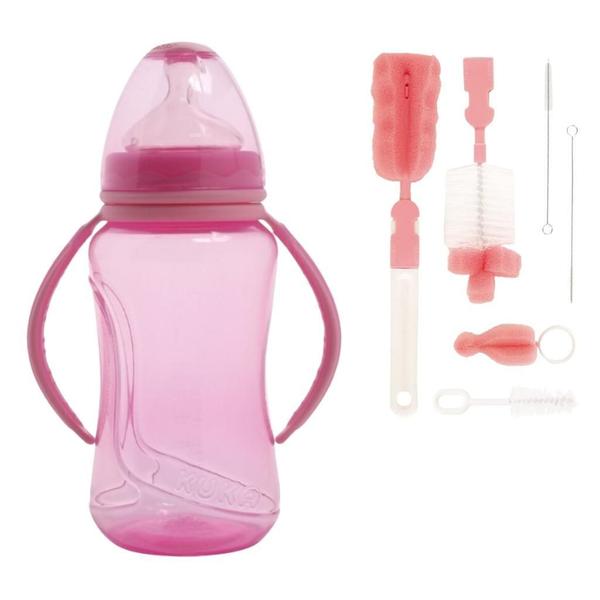 Imagem de Mamadeira 330Ml Com Kit Higiene Rosa