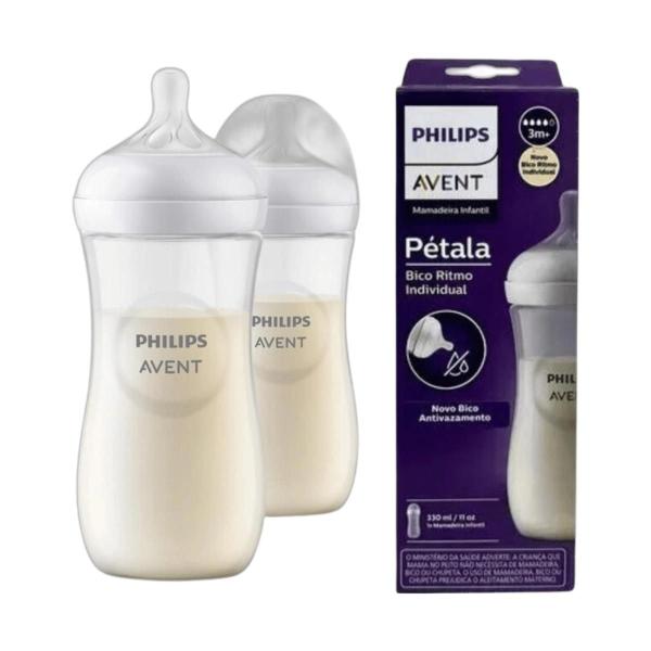 Imagem de Mamadeira 330ml Pétala 3.0 Bico nº4 Avent 3m+ SCY906/01