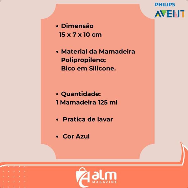 Imagem de Mamadeira Anti-Colic Azul Classica 125ml -  Philips Avent Bico n1-  0+ mes