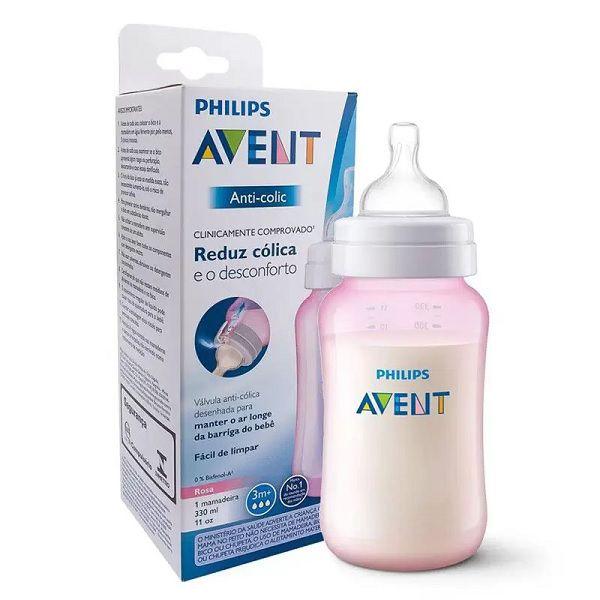 Imagem de Mamadeira ANTI-COLIC Classica 330ML Rosa Philips AVENT SCY121/11