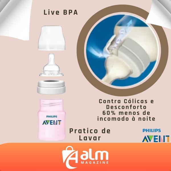 Imagem de Mamadeira Anti-colic Classica Rosa 125ml -  Philips Avent Bico n1-  0+ mes