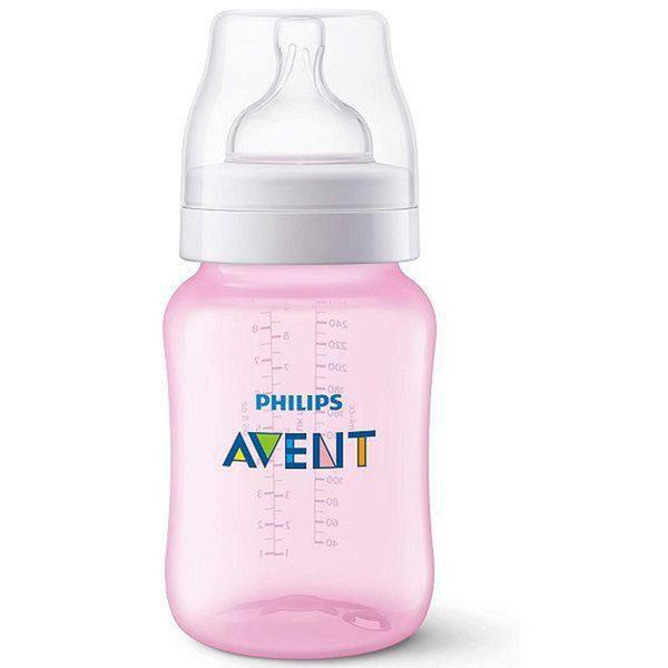 Mamadeira Anti-colic Rosa 260ml + Bico Nº3 - Philips Avent Imagem de Mamadeira Anti-colic Rosa 260ml + Bico Nº3 - Philips Avent