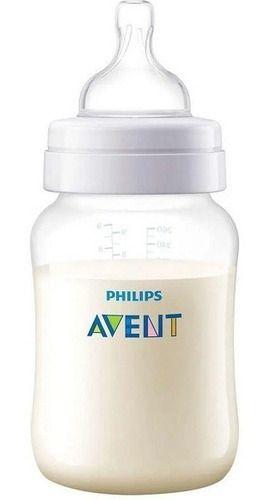 Mamadeira Anti-colic Transp 260ml + Bico Nº4 - Philips Avent Imagem de Mamadeira Anti-colic Transp 260ml + Bico Nº4 - Philips Avent