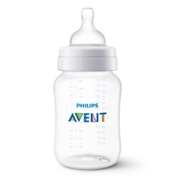 Mamadeira Anti-Cólica 260ml Transparente - Philips Avent Imagem de Mamadeira Anti-Cólica 260ml Transparente - Philips Avent