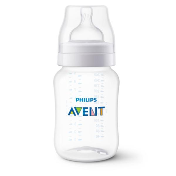 Mamadeira Anti-Cólica 260ml Transparente - Philips Avent Imagem de Mamadeira Anti-Cólica 260ml Transparente - Philips Avent