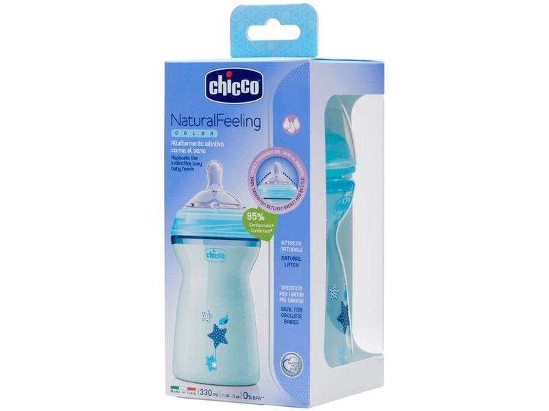 Imagem de Mamadeira Anticólica 330ml Chicco Natural Feeling  - Color Step Up