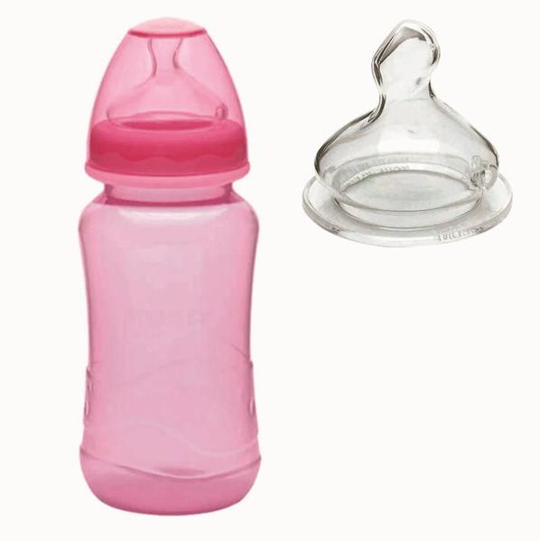 Mamadeira Aquarela Big Bico Silicone Ortodôntico 330ml - DPC Imagem de Mamadeira Aquarela Big Bico Silicone Ortodôntico 330ml
