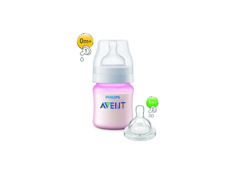 Imagem de Mamadeira Avent Classic 125/260/330Ml Rosa Com Bico Extra N2