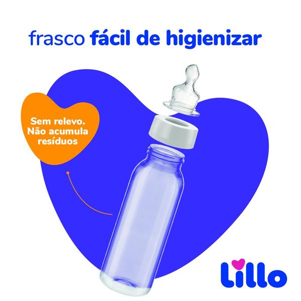 Imagem de Mamadeira Azul  Divertida Bico Silicone 240ml Tam.2 - Lillo