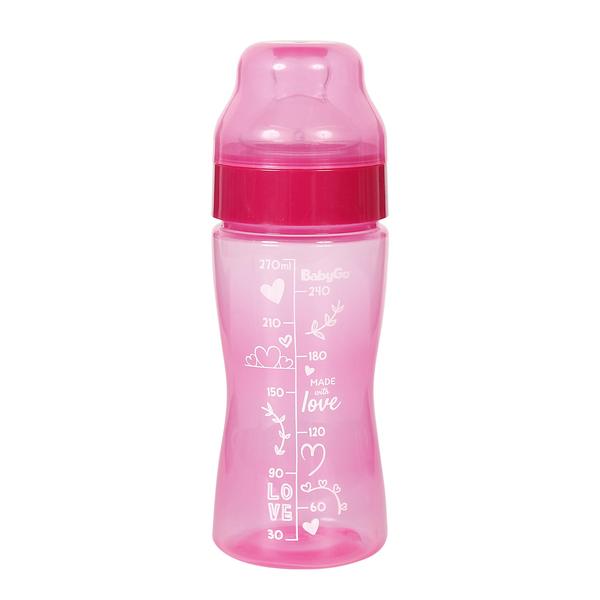 Imagem de Mamadeira Babygo 270ml Antivazamento Colors Love