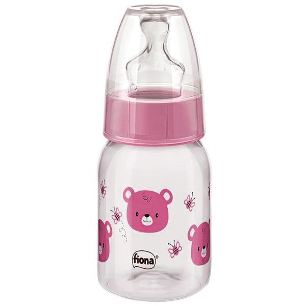 Imagem de Mamadeira Bebê Com Bico Silicone Macio Anatômico Tampa Anti-Vazamento 120mL +0 Meses Urso Fiona