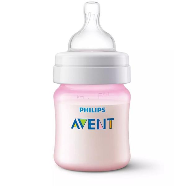 Imagem de Mamadeira Classic +0m Anti-Colic 125ml Bico 1 Avent Philips Rosa