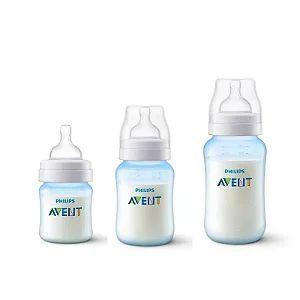 Imagem de Mamadeira Classica Avent 125/260/330ml Azul - Philips Avent kit com 3