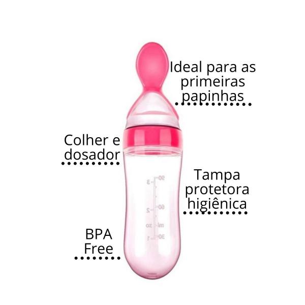 Imagem de Mamadeira colher dosadora bebe infantil alimentos silicone