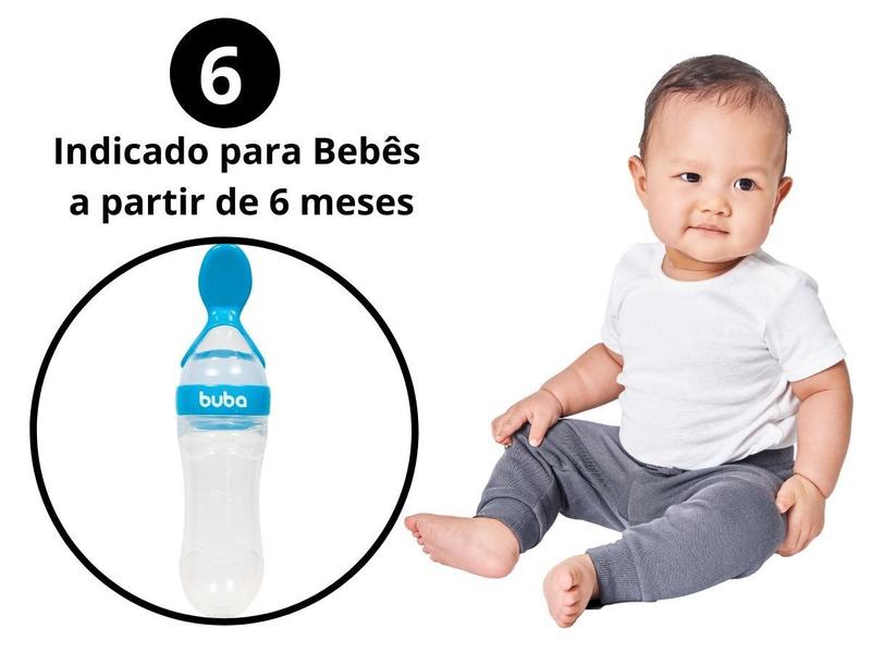 Imagem de Mamadeira Colher Silicone Dosadora Bebê Rosa Azul Buba