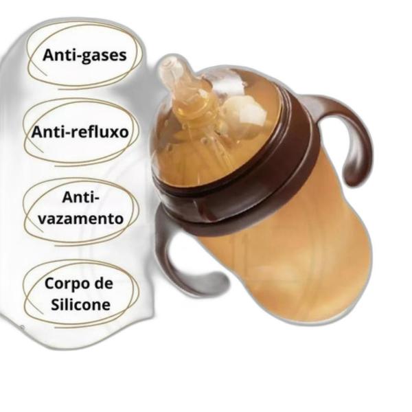 Imagem de Mamadeira De Silicone Imita Peito Materno Anti Colica 150 Ml