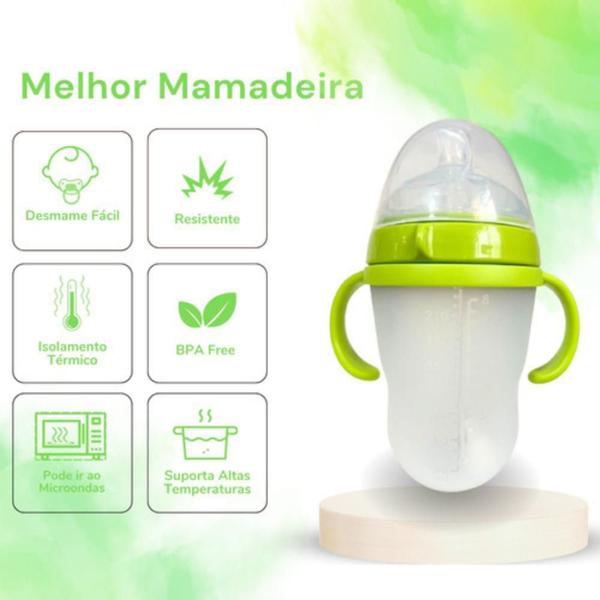 Imagem de Mamadeira De Silicone Imita Peito Materno Anti Colica 180Ml