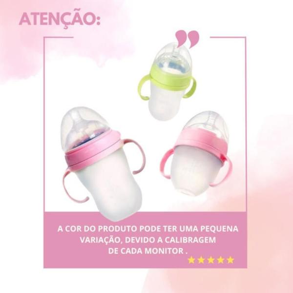 Imagem de Mamadeira De Silicone Imita Peito Materno Anti Colica 180Ml