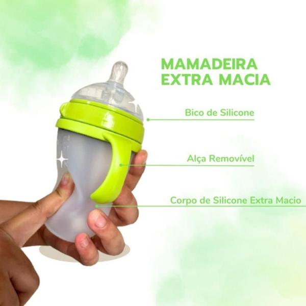 Imagem de Mamadeira De Silicone Imita Peito Materno Anti Colica 180Ml