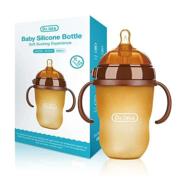 Imagem de Mamadeira de Silicone para Bebê (150ml e 250ml) - Sem BPA, Nano Prata Antibacteriana e Anti-Asfixia