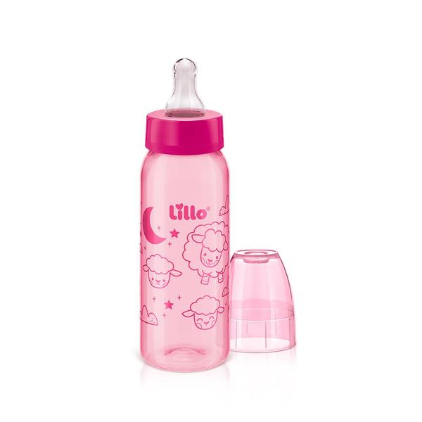 Imagem de Mamadeira Divertida Fluxo Médio 240ml 6m+ Rosa  Lillo