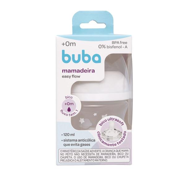 Imagem de Mamadeira Easy Flow 120ml Buba com Bico de Silicone Ultrasoft Anticólica 