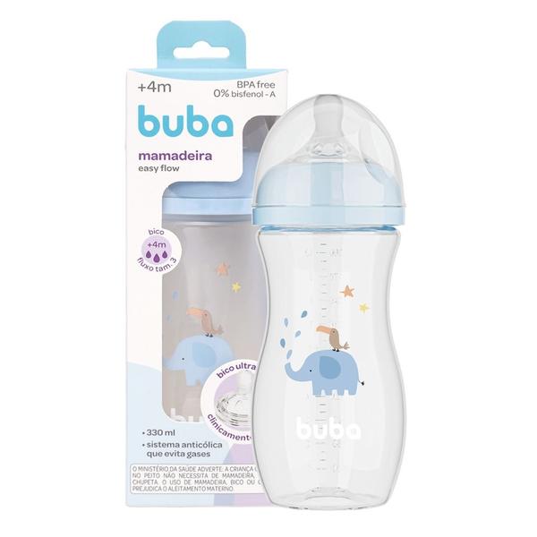 Imagem de Mamadeira Easy Flow Buba Elefante Azul 330ML +4M