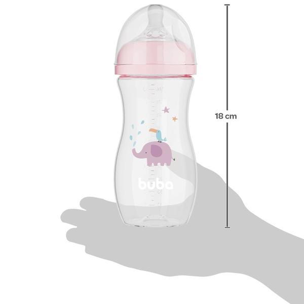 Imagem de Mamadeira Easy Flow Buba Elefante Rosa 330ML +4M