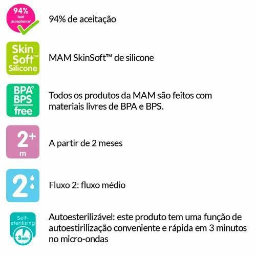 Imagem de Mamadeira Easy Start Anticólica 2m 260ml - MAM