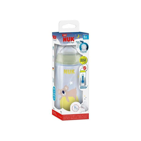 Imagem de Mamadeira First Choice Brilha no Escuro 300ml Neutra - NUK