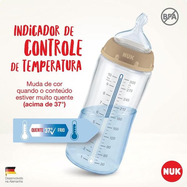 Imagem de Mamadeira First Choice Controle Temp. (360ml) Jacaré - NUK