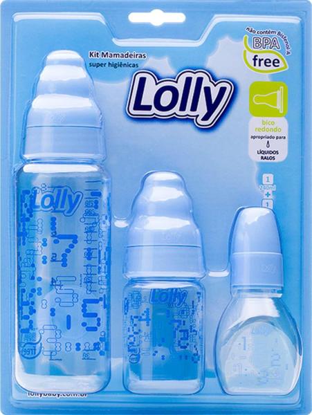 Imagem de Mamadeira Kit Tip Redonda Azul Lolly