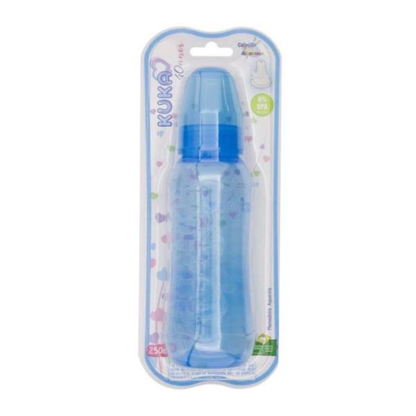 Mamadeira Kuka Red 250ml Azul/Liso 1416 Imagem de Mamadeira Kuka Red 250ml Azul/Liso 1416