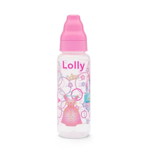 Imagem de Mamadeira Lolly Tip Bico de Silicone Redondo Rosa 240ml