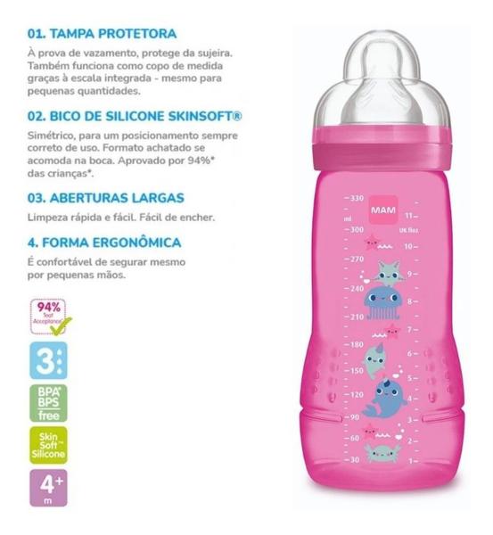 Imagem de Mamadeira Mam Easy Active 330ml 4m+ Neutra