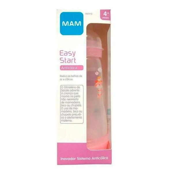 Imagem de Mamadeira Mam Easy Start 320Ml Rosa Com Dosador Leite Em Pó