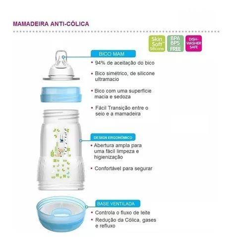 Imagem de Mamadeira MAM Easy Start Anticólica 4+Meses Azul 320Ml - MAM