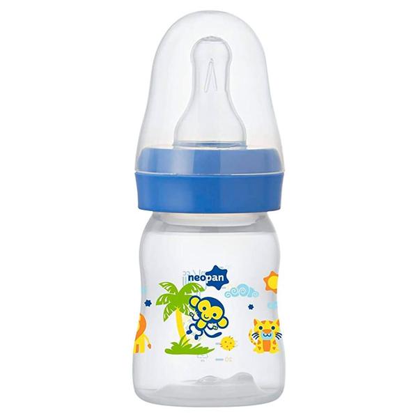 Imagem de Mamadeira Neopan Decorada Convencional Desenhos Sortidos Azul 70ml