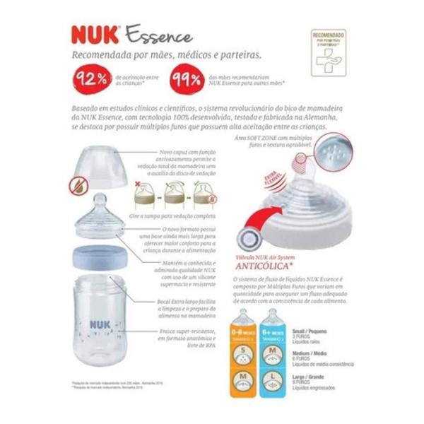 Imagem de Mamadeira nuk essence rosa 150ml t1 de 0 a 6 meses